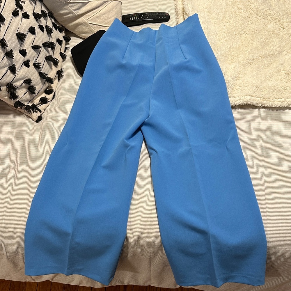 Zara Sky Blue Wide-Leg Pants